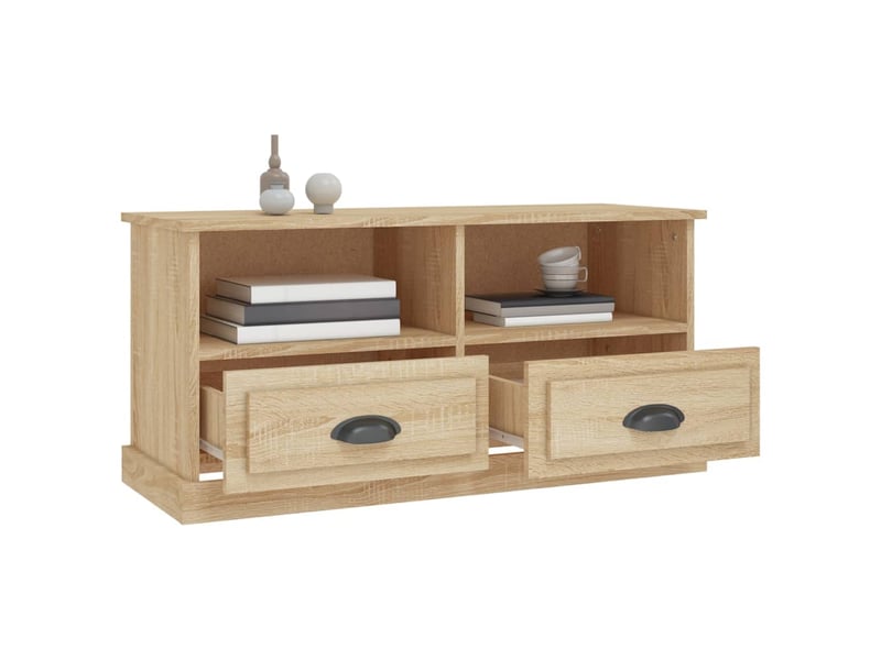  Meuble tv - banc tv - meuble de rangement chêne sonoma 93x35,5x45 cm bois d'ingénierie  - Conforama E