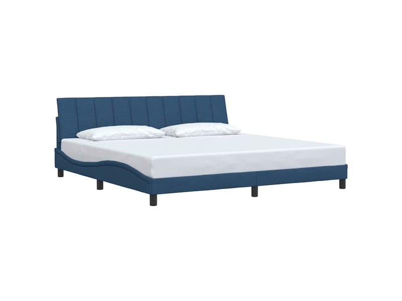  Lit double- lit adulte -  cadre de lit sans matelas hanko bleu 200x200 cm tissu  - Conforama B