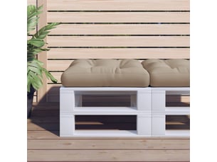 Coussin de palette, coussin de chaise, coussin de canapé taupe 60x60x12 cm tissu cf55465