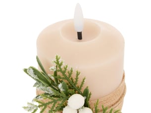 Bougie led lupa beige h. 10 cm