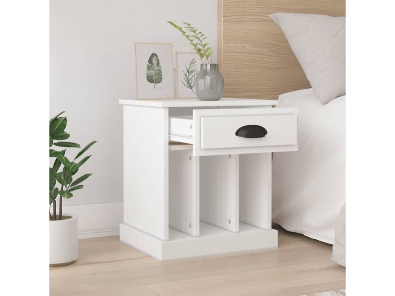  Lot de 2 tables de chevet - cabinet de chevet - table de nuit blanc 43x36x50 cm  - Conforama B