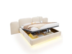 Lit coffre 180x200 cm HAVRYA   coloris beige