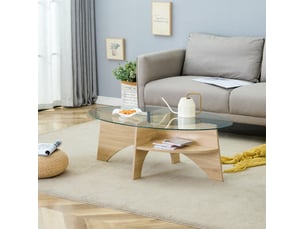 Table basse ovale coloris transparent <strong>HAUSS SPOLE</strong> <strong></strong> - 60 cmx104.9 cm