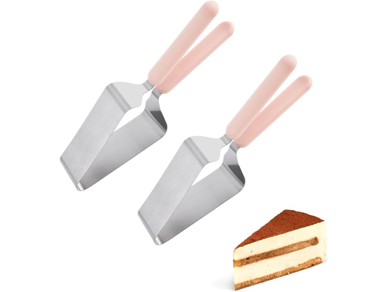  2 pièce coupe-gâteau, coupe-gâteau triangulaire, pince à gâteau réglable, pince à gâteau en acier inoxydable, peut être utilisé pour les fêtes  - Conforama A