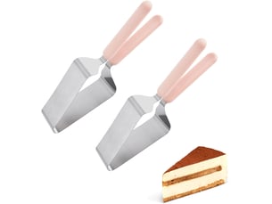2 pièce coupe-gâteau, coupe-gâteau triangulaire, pince à gâteau réglable, pince à gâteau en acier inoxydable, peut être utilisé pour les fêtes