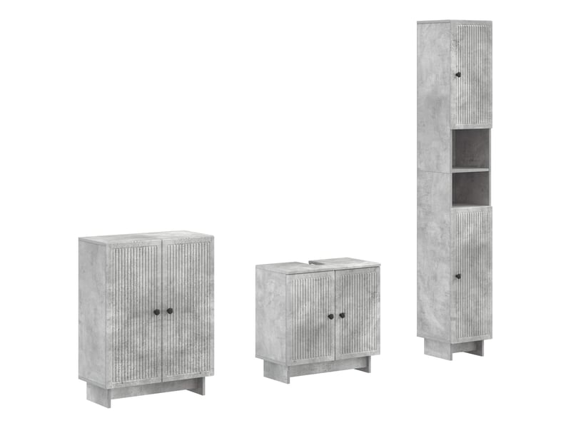 Ensemble de meuble de salle de bain 3 pièces ede gris béton cf63417 - Conforama A