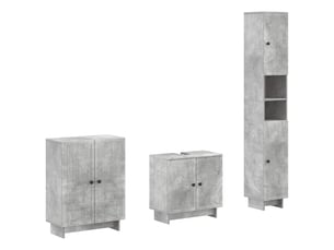 Ensemble de meuble de salle de bain 3 pièces ede gris béton cf63417