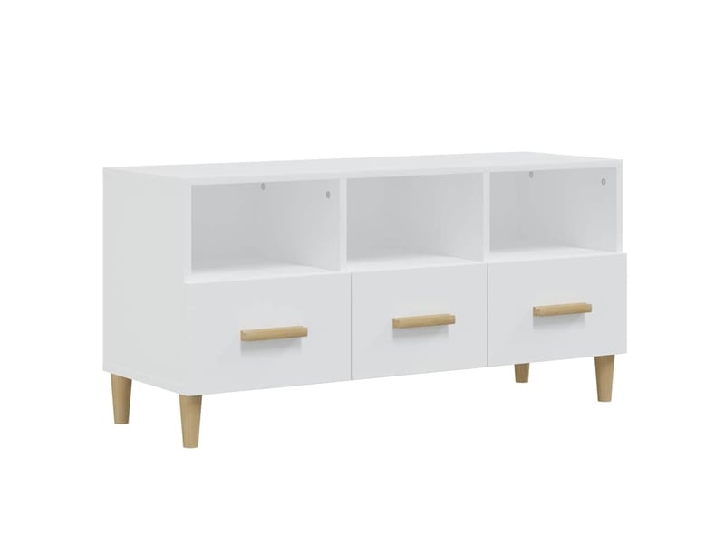  Meuble tv - banc tv - meuble de rangement blanc brillant 102x36x50 cm bois d'ingénierie  - Conforama A