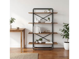 Étagère 4 niveaux, étagère de rangement 100 x 35 x 140 cm pb bois de chêne