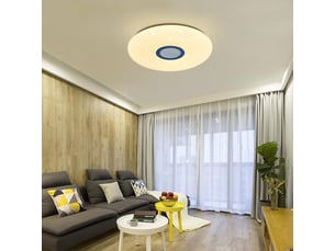 Plafonnier led 36 w à changement de couleur – effet ciel étoilé et musique | lampe de plafond avec télécommande et haut-parleur bluetooth – ø 40 cm