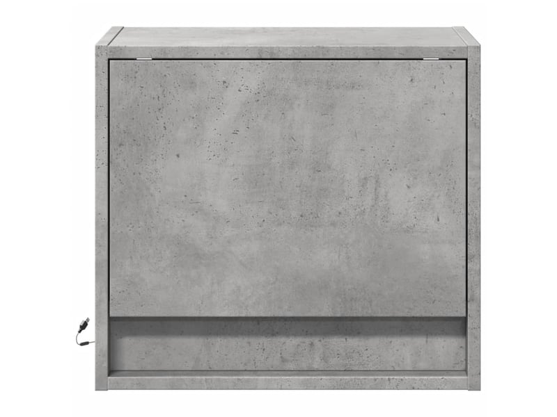 Lot de 2 tables de chevet - cabinet de chevet - table de nuit murales avec lumières led gris béton - Conforama E