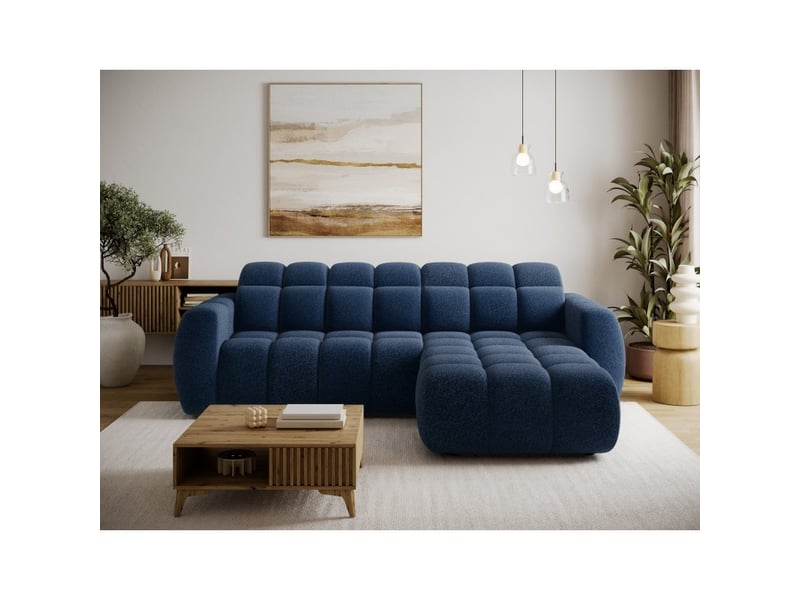  Canapé d'angle électrique fanoti 3 places bleu foncé – angle droit  - Conforama B