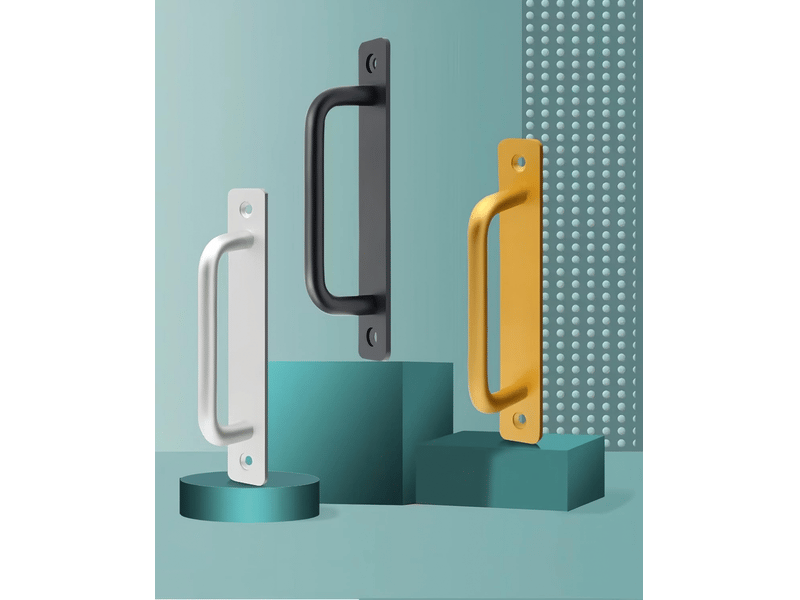  2 poignées pour porte coulissante de grange, pour grange, porte en bois, jardin extérieur, placard (noir, 180 mm)  - Conforama B