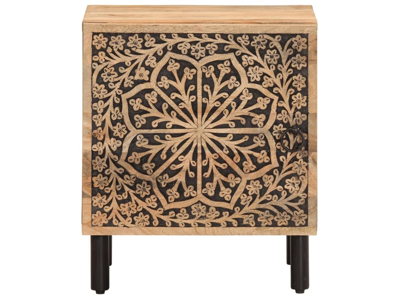  Lot de 2 tables de chevet - cabinet de chevet - table de nuit 40x33x46 cm bois de manguier solide  - Conforama E