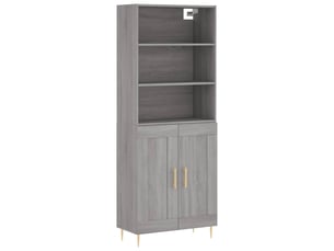 Buffet haut - bahut - meuble de rangement sonoma gris 69,5x34x180 cm bois d'ingénierie
