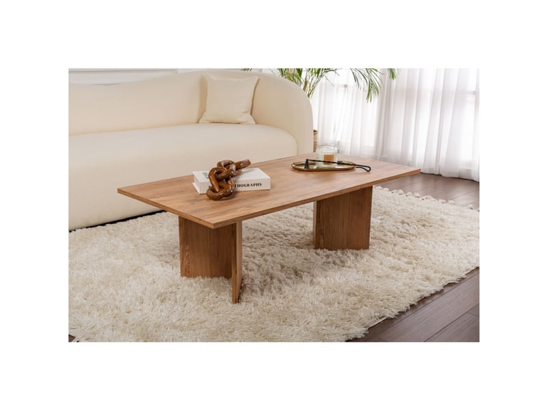  Table basse de salon en bois mdf mélaminé pin atlantique 119 x 60 x 40 cm  - Conforama B