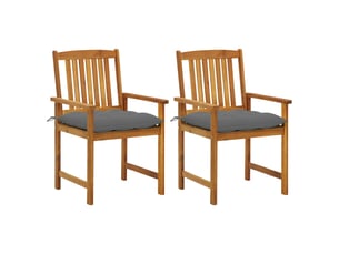 Vidaxl chaises de jardin avec coussins lot de 2 bois d'acacia massif