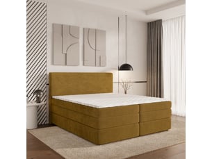 Lit avec rangement 160x200 cm <strong>MASSENO</strong> <strong></strong> coloris jaune