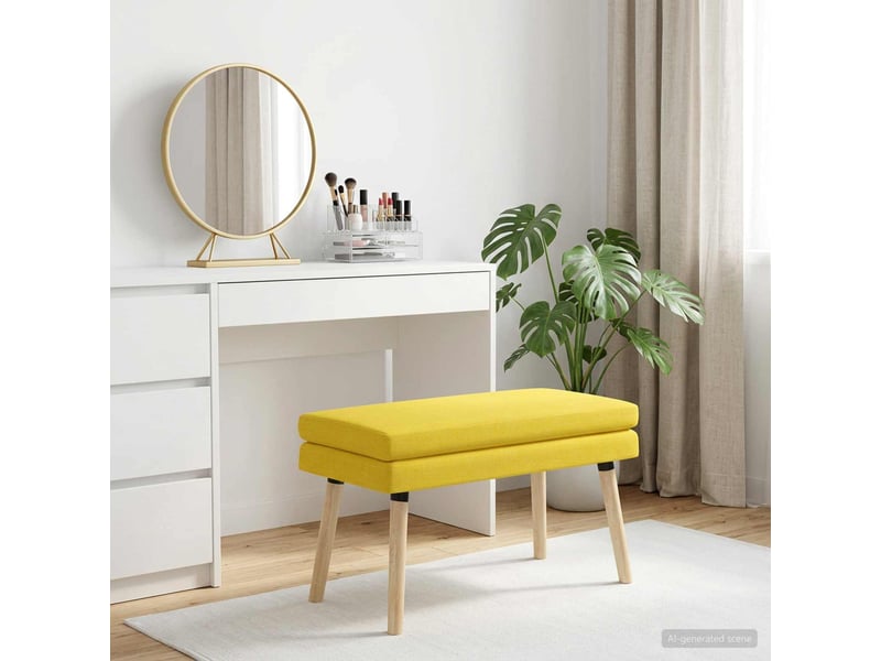  Banc d'entrée, banc à double couche jaune clair 80x40x47 cm tissu  - Conforama B