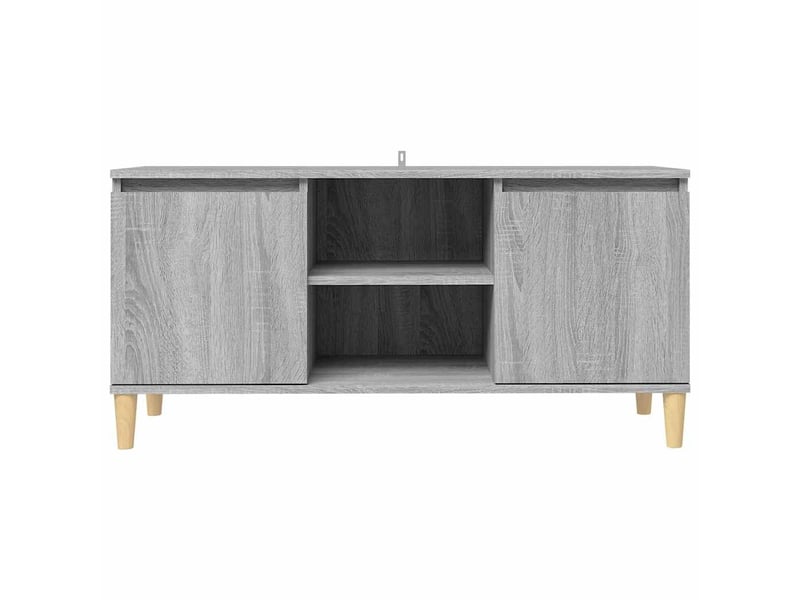  Meuble tv - banc tv - meuble de rangement avec pieds en bois solide sonoma gris 103,5x35x50 cm  - Conforama C
