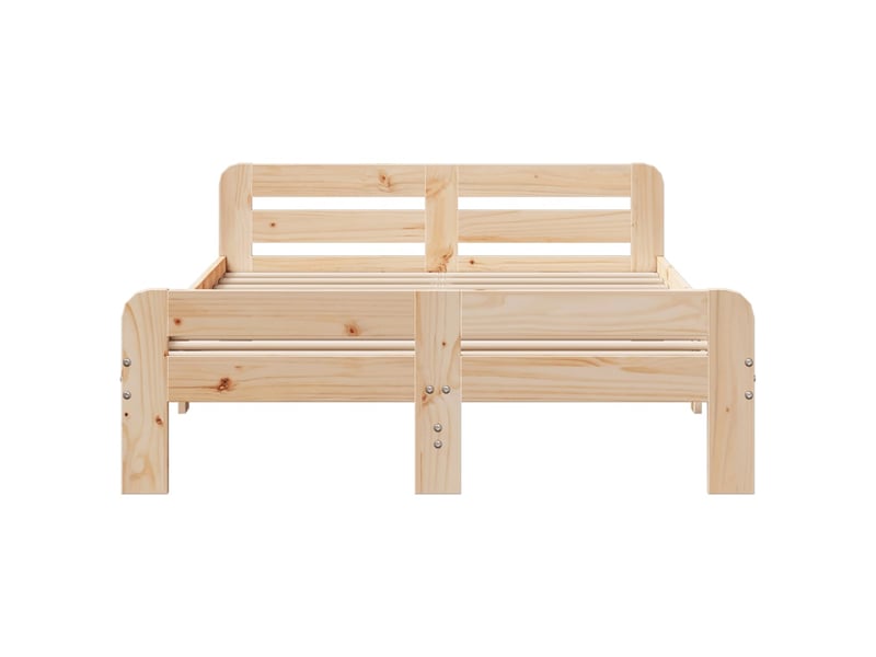  Lit double- lit adulte -  cadre de lit sans matelas 200x200 cm bois massif de pin  - Conforama C