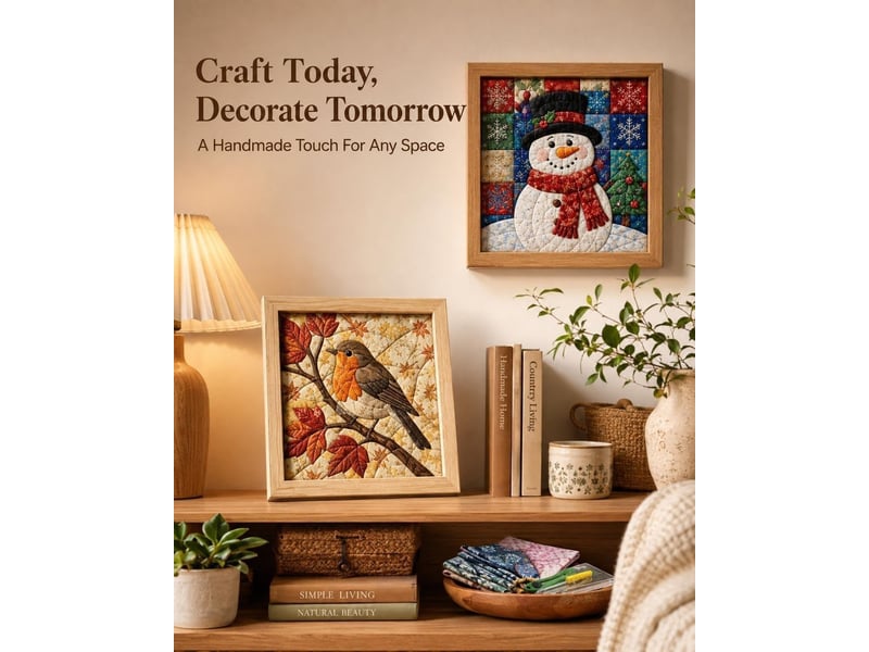  Kit diy d'art textile kinusaiga sans couture avec cadre et outils – loisirs créatifs de noël pour adultes  - Conforama E