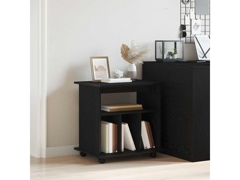  Caisson roulant de bureau 60 x 45 x 55 cm bois d'ingénierie chêne noir  - Conforama D
