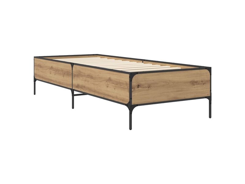  Lit simple- lit adulte -  cadre de lit chêne artisanal 80 x 200 cm bois d'ingénierie  - Conforama B