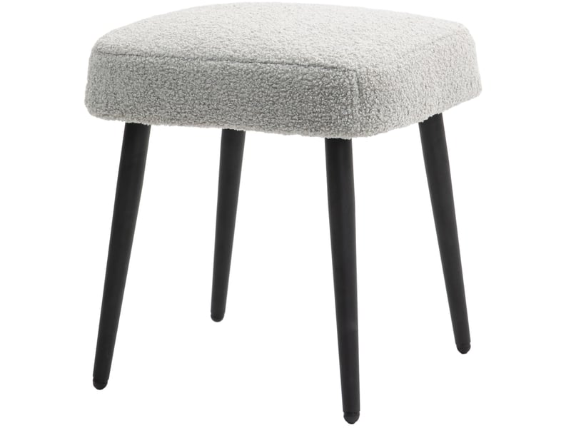  Pouf carré 42 x 42 x 47 cm – gris clair – assise rembourrée aspect cachemire, pieds en acier stables  - Conforama A