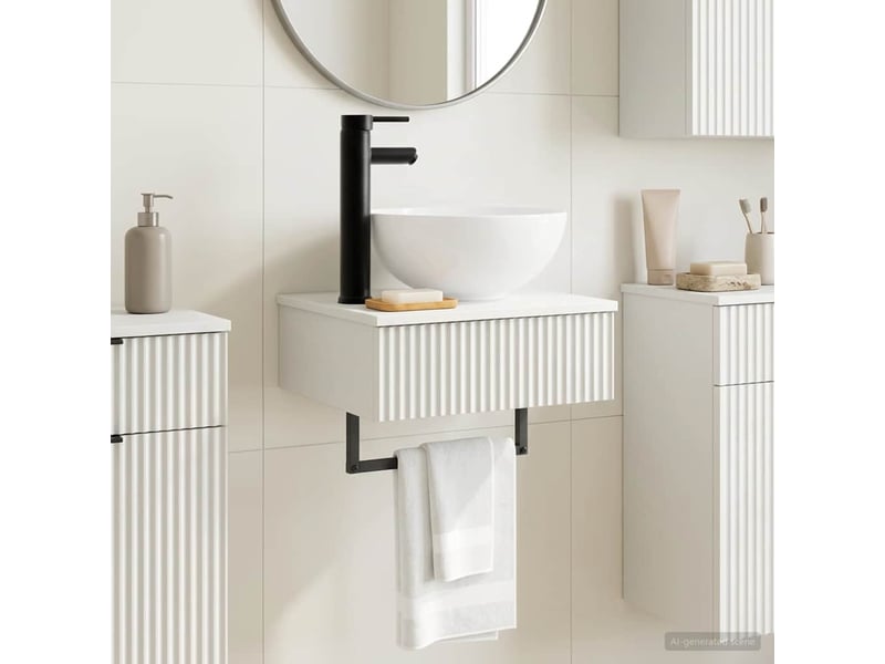 Basin de lavage mural, lavabo blanc brillant 40x35x39 cm - Conforama B
