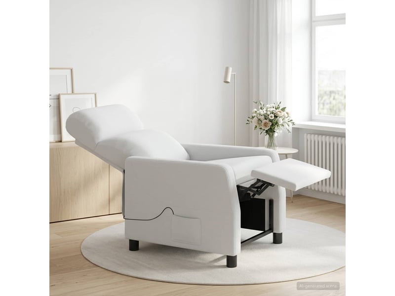 Vidaxl fauteuil de massage inclinable blanc tissu - Conforama B