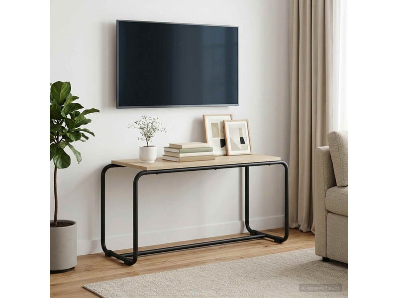  Meuble tv moderne, banc tv 80x35,5x42 cm chêne sonoma bois d'ingénierie  - Conforama B