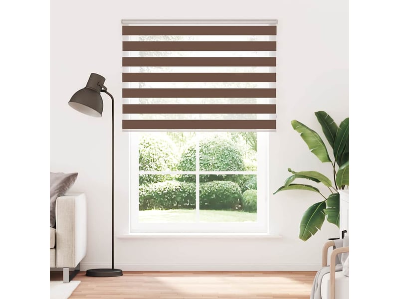 Store zèbre, store de fenêtre marron 165x200cm largeur du tissu 160,9cm polyester cf48697 - Conforama A