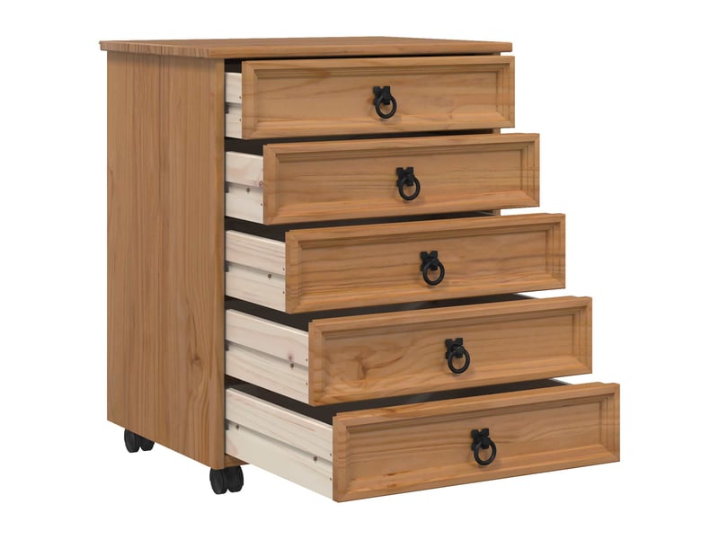  Caisson roulant de bureau avec tiroirs corona brun miel shl9852  - Conforama C