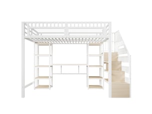 Lit mezzanine 140x200 cm <strong></strong> <strong></strong> coloris blanc