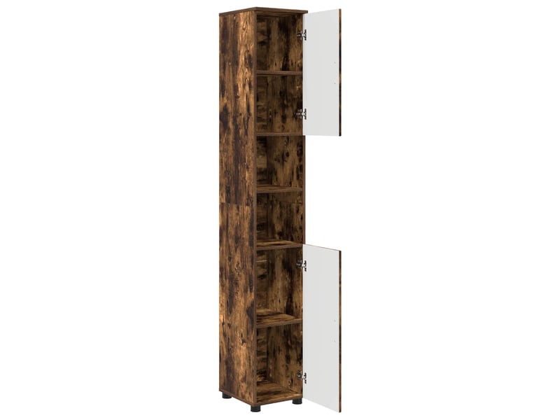  Cabinet de salle de bain, armoire salle de bain chêne fumé 30 x 35 x 192 cm cf65308  - Conforama E