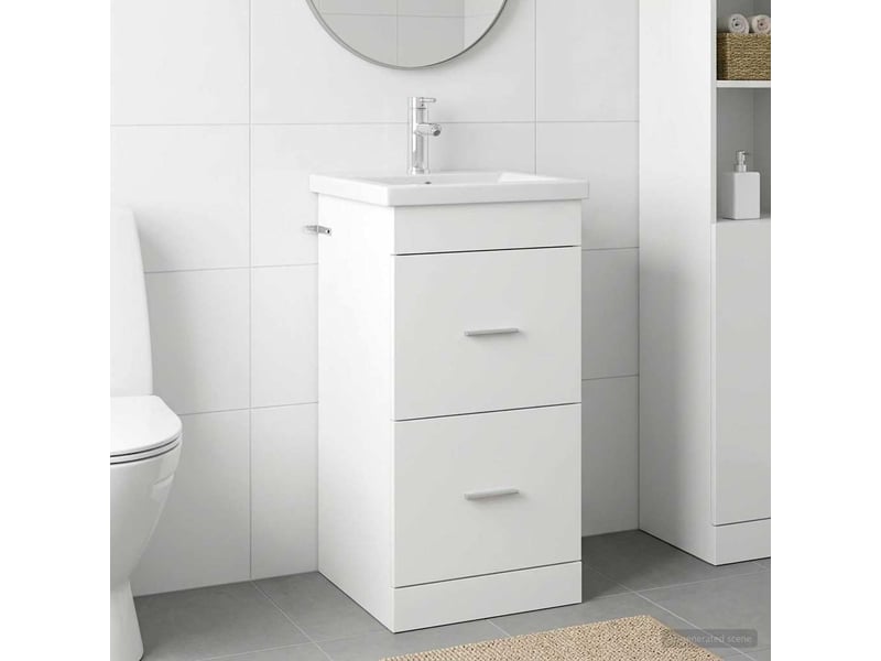  Meuble de salle de bain avec évier blanc 42x40x84.5 cm shl100  - Conforama B