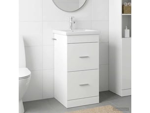 Meuble de salle de bain avec évier blanc 42x40x84.5 cm shl100