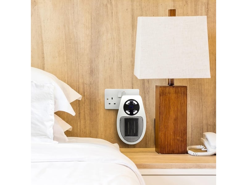 Chauffage électrique local 500 w (2 m²), 2 vitesses de ventilateur, contrôle de la température 15–30 °c, minuterie de 1 à 12 heures, arrêt automatique, blanc TNFR001056 - Conforama D