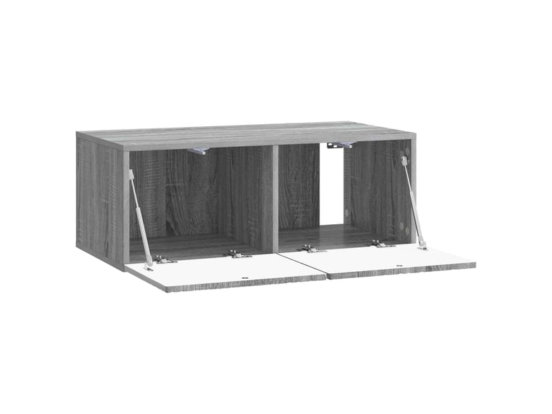  Meuble tv - banc tv - meuble de rangement mural 98 x 31 cm sonoma gris bois d'ingénierie  - Conforama D