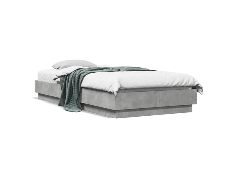  Lit simple- lit adulte -  cadre de lit sans matelas gris béton 100x200 cm  - Conforama A