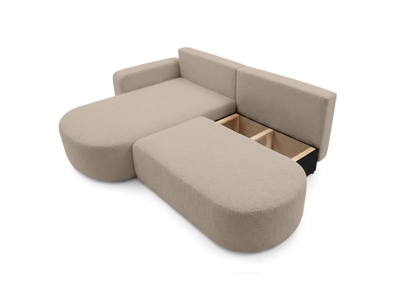  Kiara - canapé d'angle max convertible 5 places en bouclettes  - Conforama D
