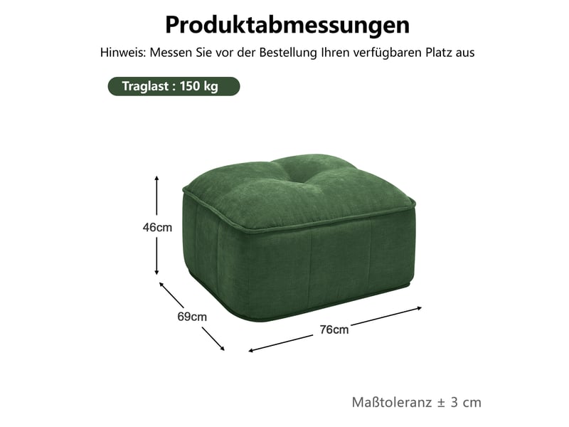 Pouf en polyester-vert SF20260305028 - Conforama E