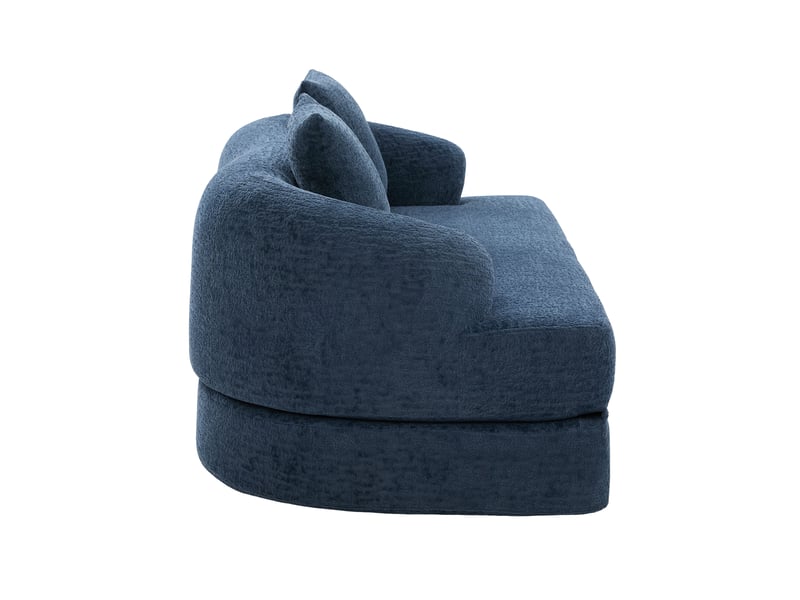 Canapé-lit 2 places 157x84x65 cm pliable en chenille bleu marine - Conforama A