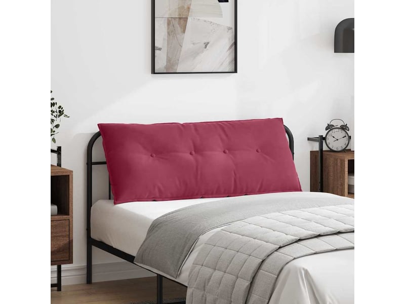 Coussin de dos, coussin de dossier bordeaux 120 x 50 cm tissu en velours côtelé cf54581 - Conforama B
