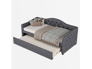 Lit gigogne 90x200 cm <strong>HAVRYA</strong>  <strong></strong> coloris gris