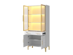 Vitrine coloris blanc 3 étagère(s) HAUSS SPOLE - 75 cmx170 cm