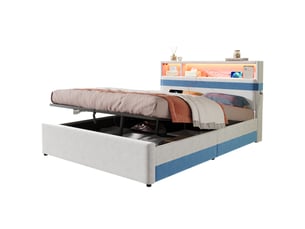 Lit coffre 140x200 cm OKWISH   coloris bicolore