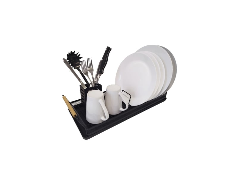 Egouttoir vaisselle en métal noir 50,5 x 19,5 x 10 cm 50877 - Conforama E