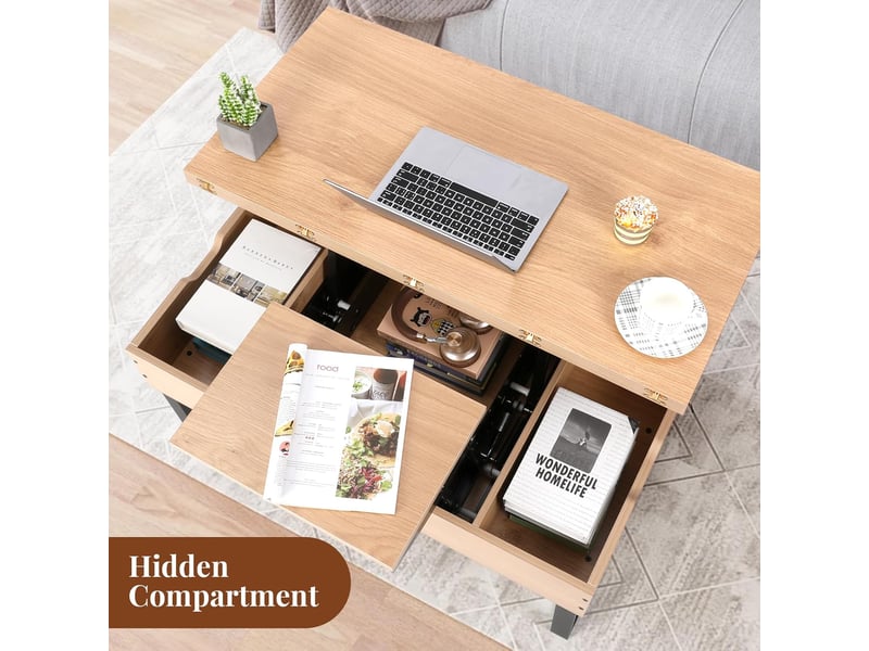  Table basse extensible à plateau relevable (bois)  - Conforama E